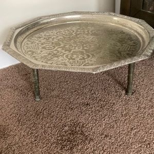 Moroccan old tea platter argent fes